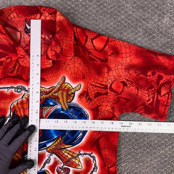 Vintage 2002 Spider-Man Button Up Shirt Boy's Large Movie Promo Spiderman Marvel - Picture 6 of 8